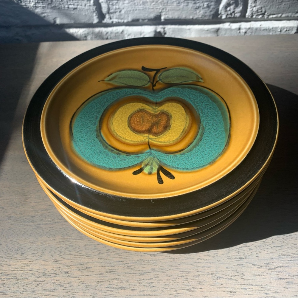 Electra casual ceram stoneware La Pomme plates - Picture 2 of 6